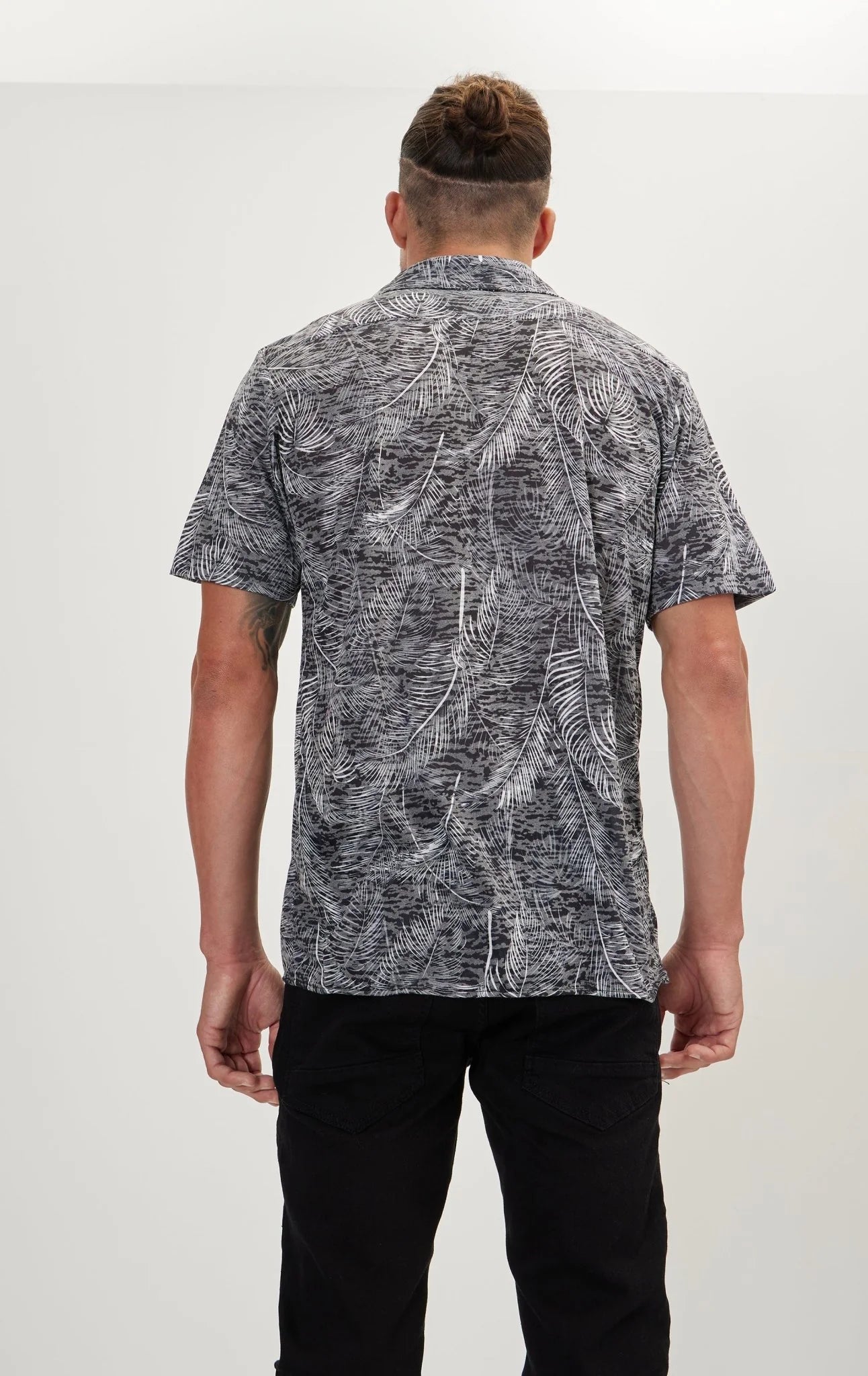 Shirt Casual Black Leaf