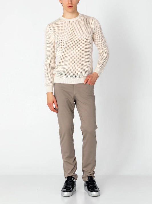 Fishnet Muscle Fit Shirt Beige