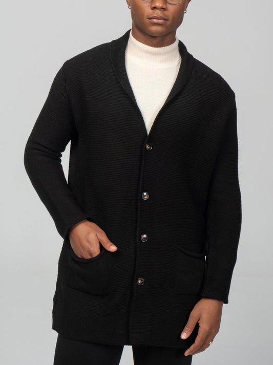 Shawl Lapel Cardigan Black