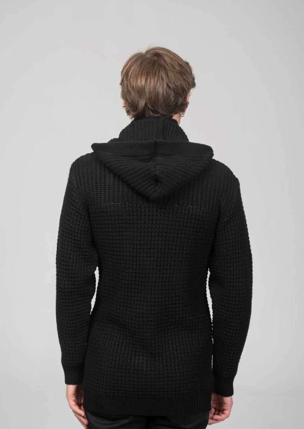 Hooded Lumber Cardigan Black