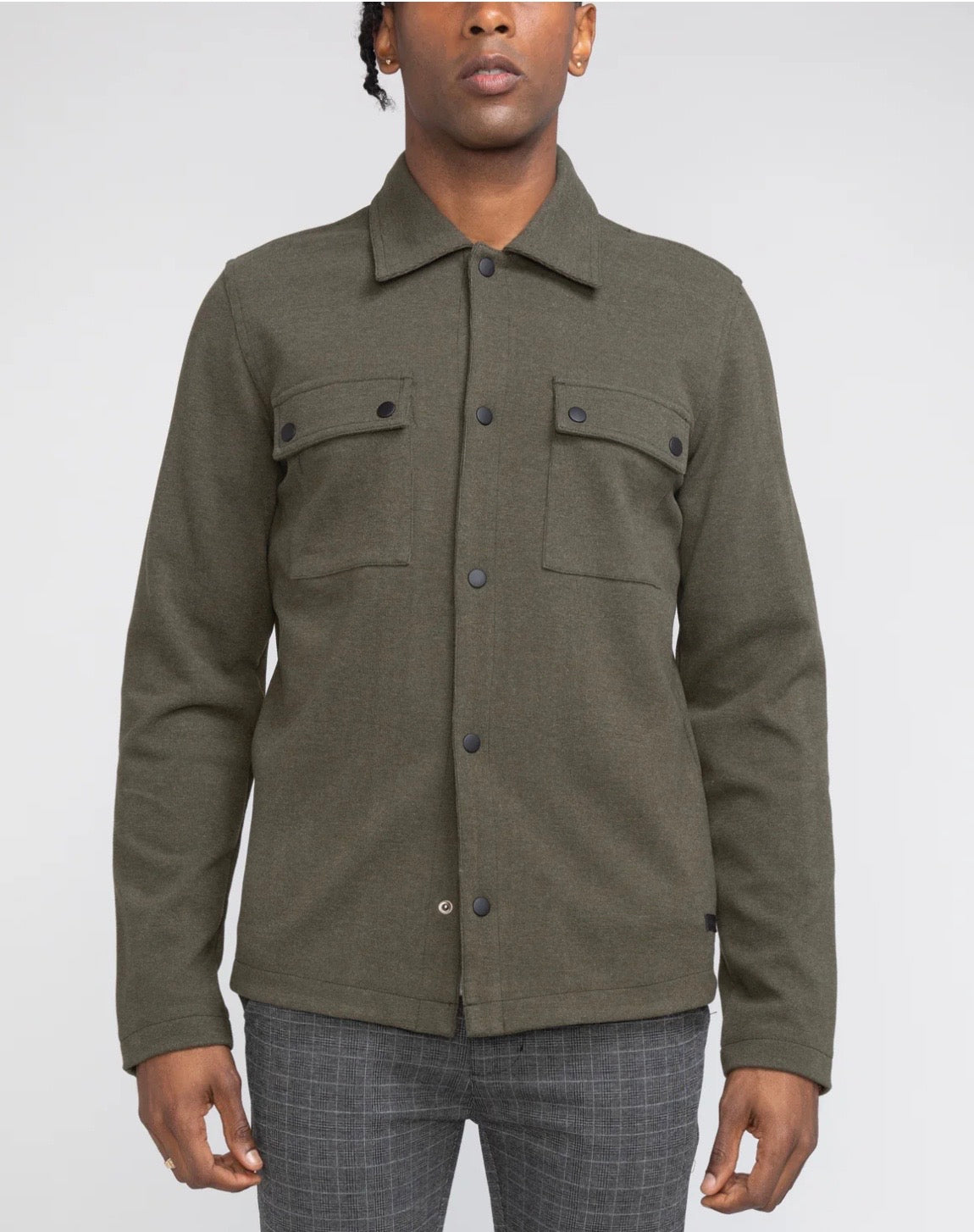 Bennett Snap Front Shirt Jacket Olive