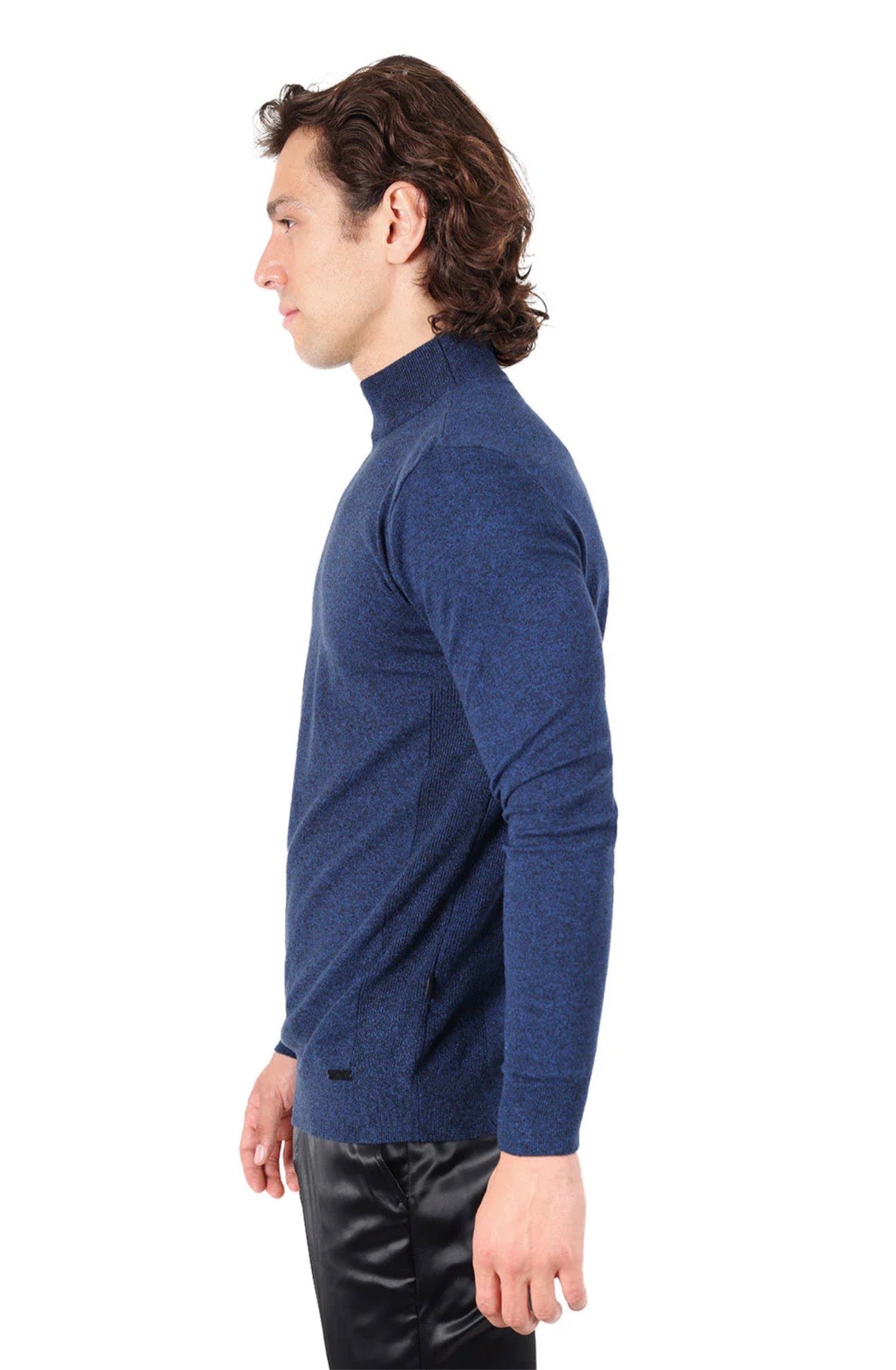 Mock Neck Sweater Navy Royal