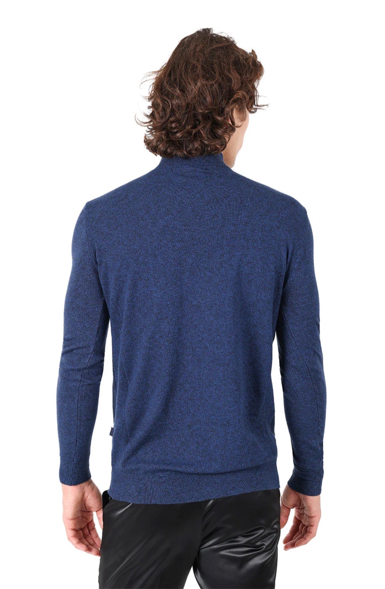 Mock Neck Sweater Navy Royal