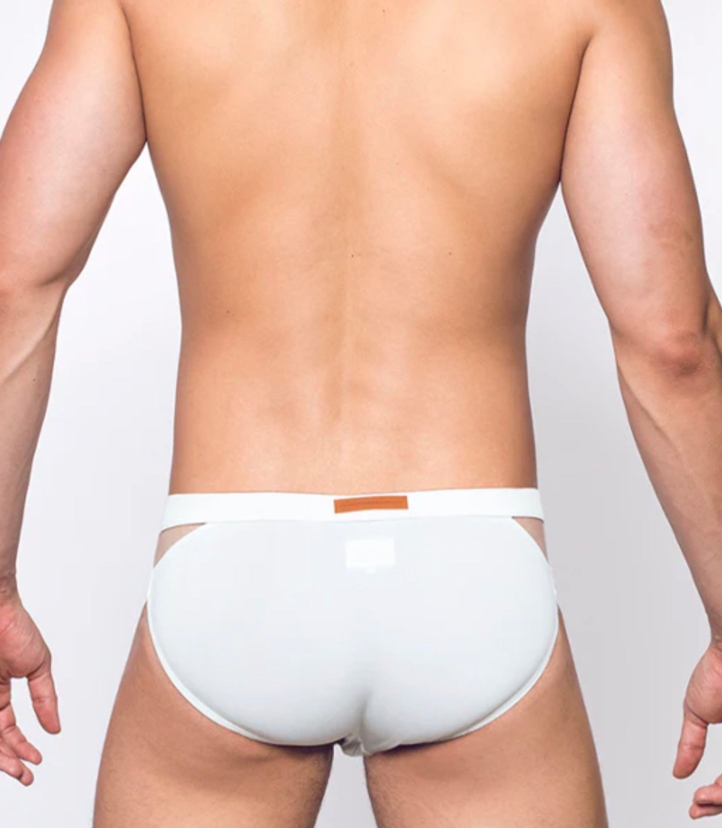 VB12 BLK Label Swim Brief White