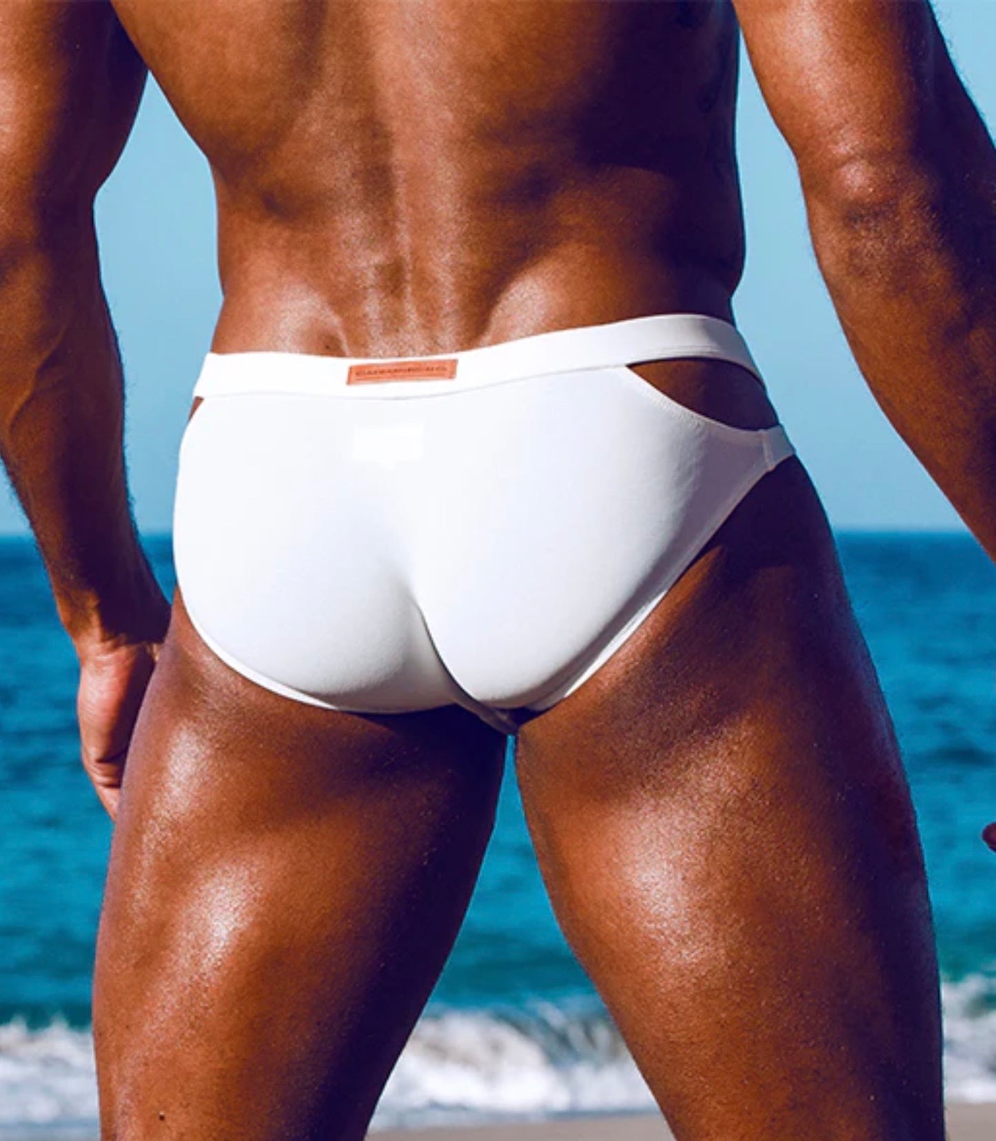 VB12 BLK Label Swim Brief White