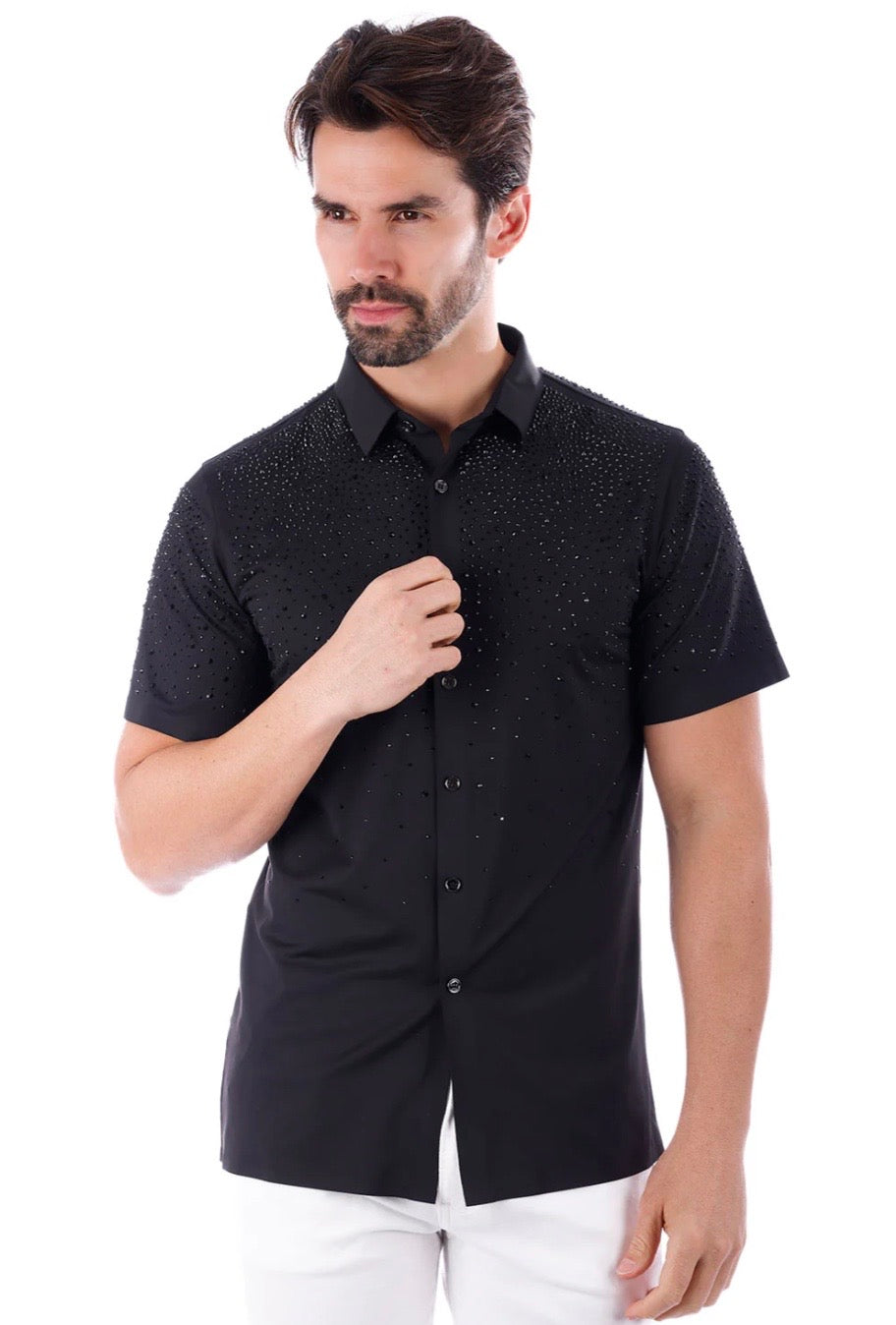 Rhinestone Shirt Black/Black