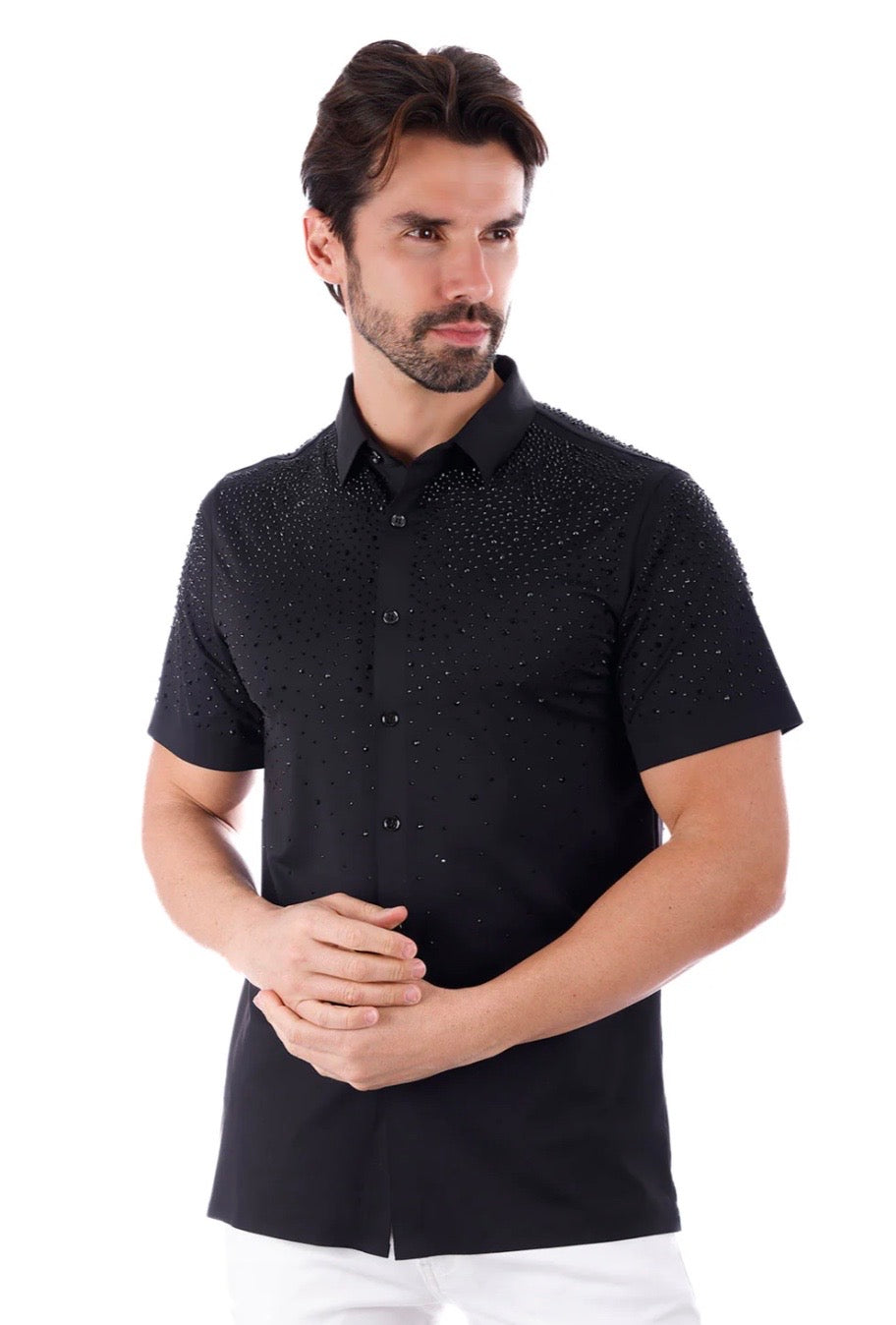 Rhinestone Shirt Black/Black