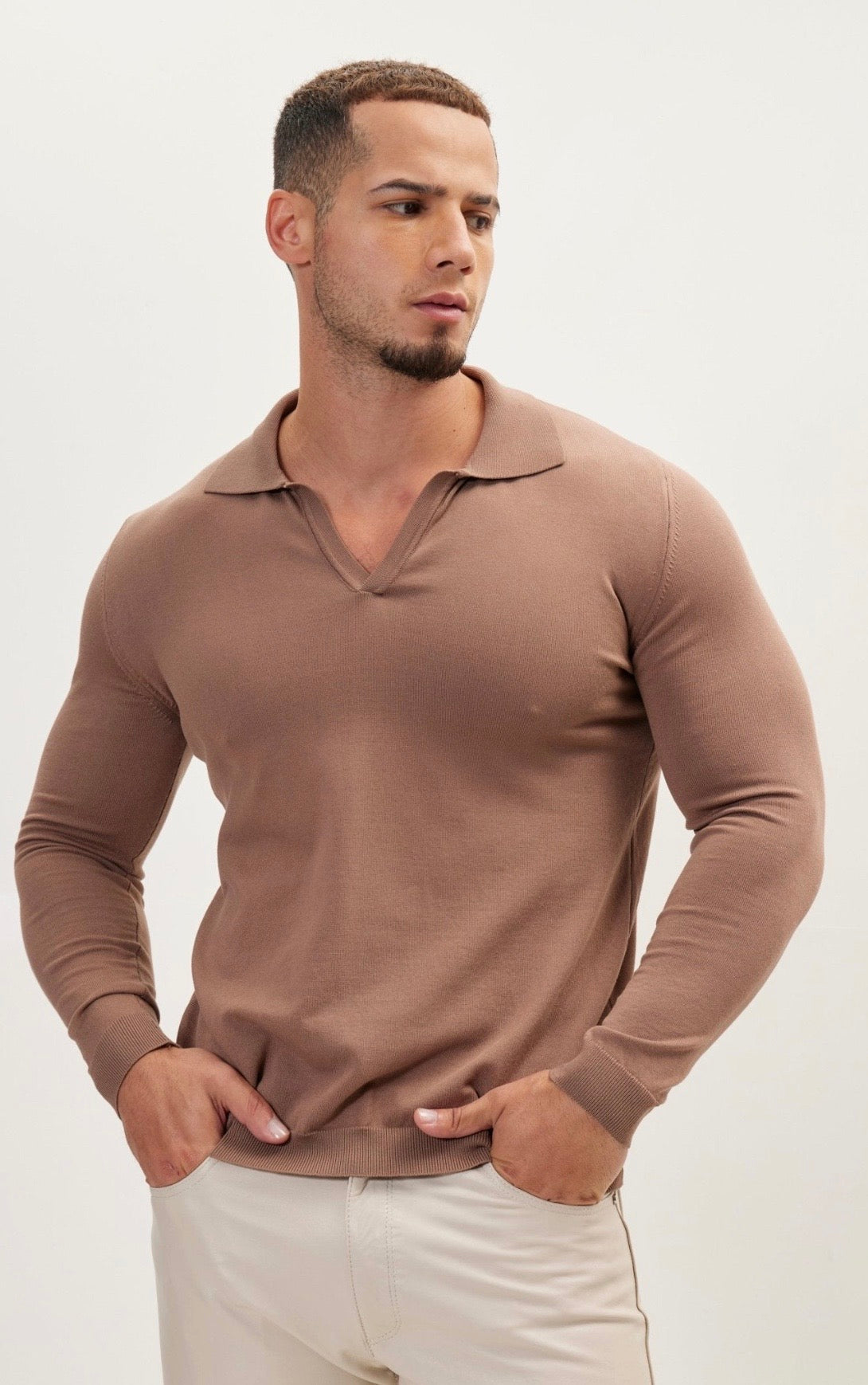 Long Sleeves T-Shirt Light Brown