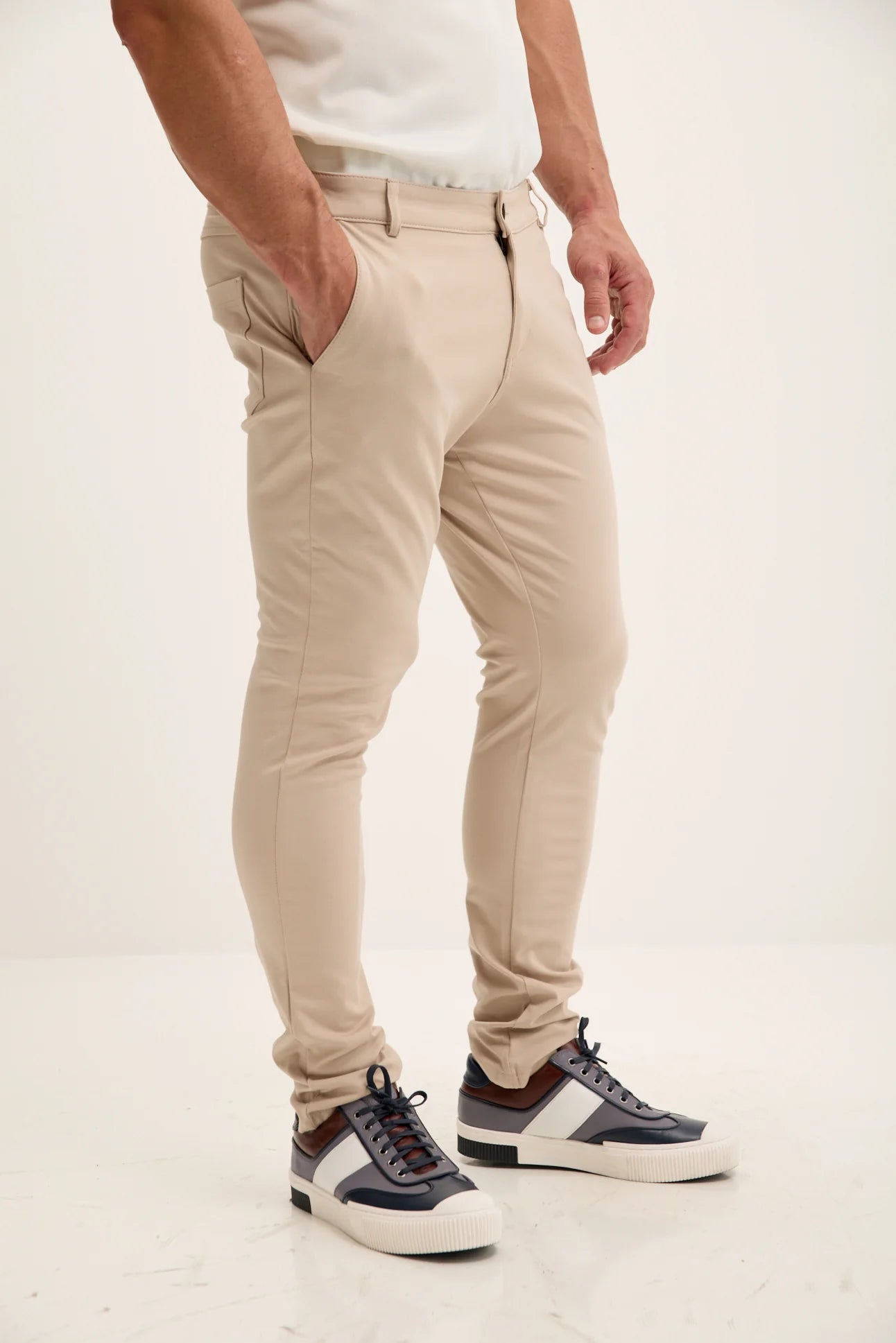 Tapered Casual Wear Pants - Beige
