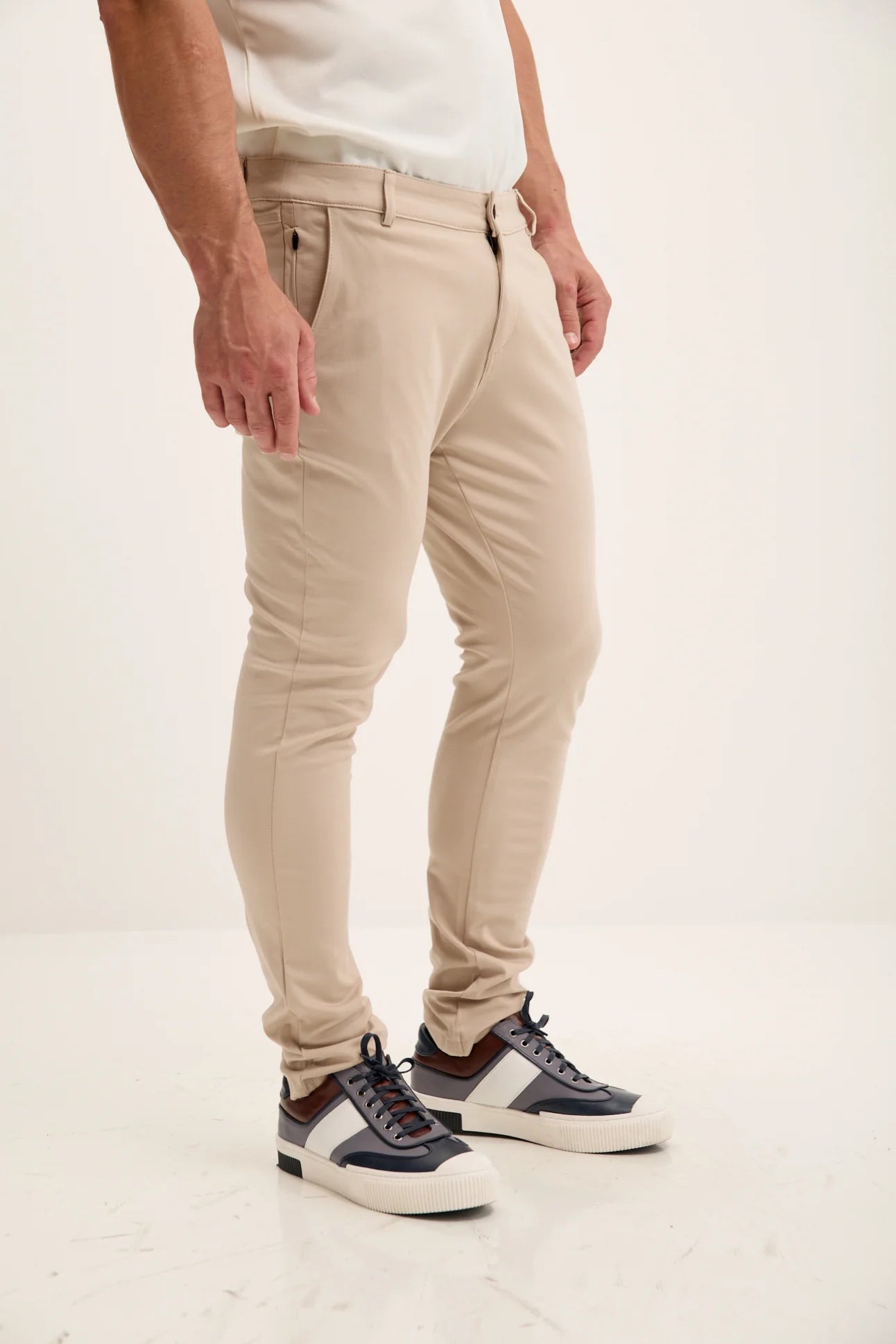 Tapered Casual Wear Pants - Beige