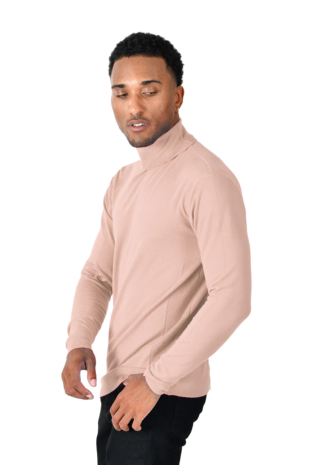 Turtle Neck Sweater Peach Stone