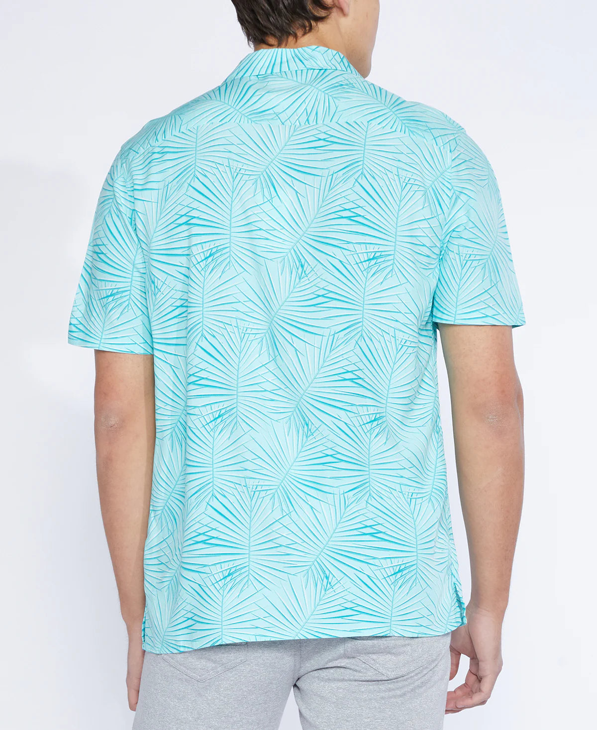 Frond Printed Resort Shirt  | Turquoise