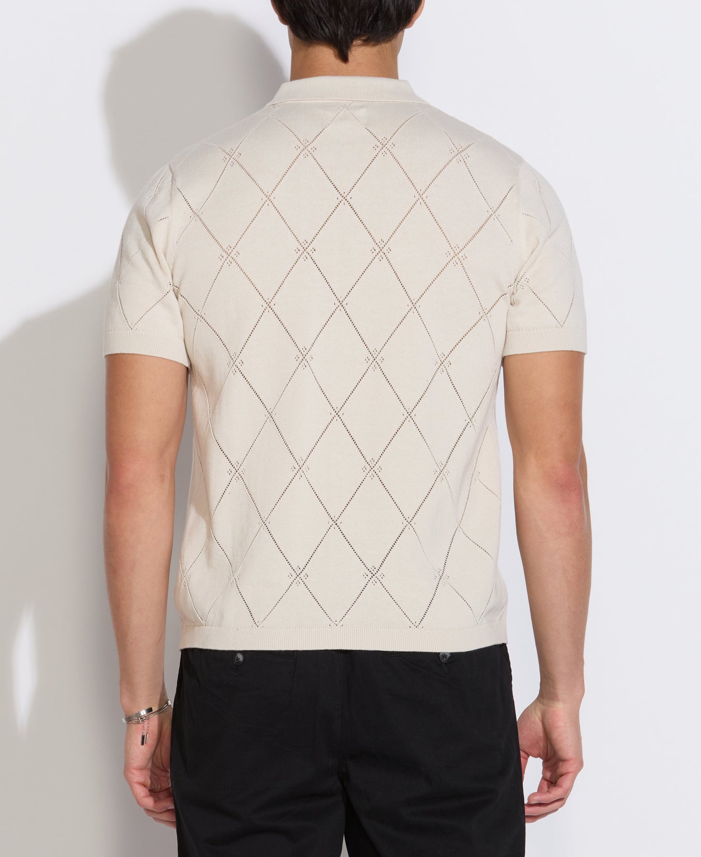 ALEPPO | full placket sweater polo | stone