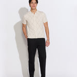 ALEPPO | full placket sweater polo | stone