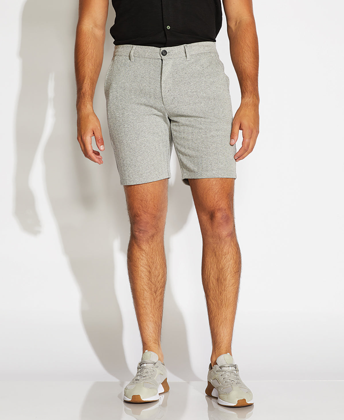 BLAKE | 8.5" herringbone knit short | black