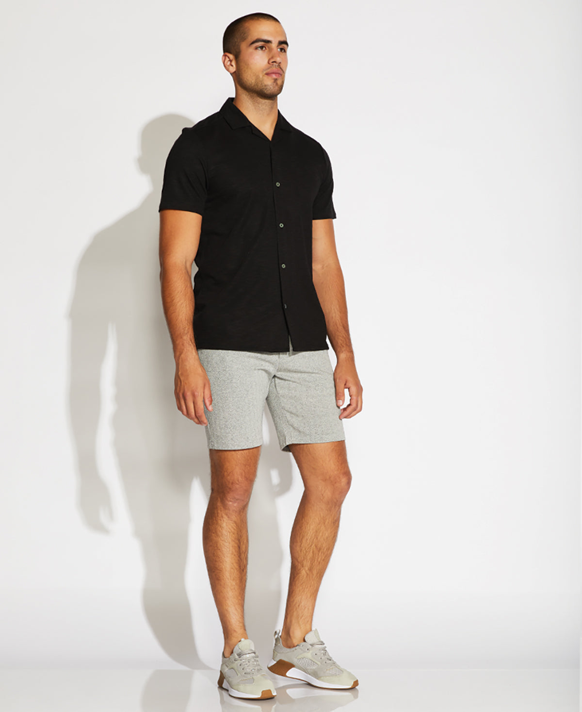 BLAKE | 8.5" herringbone knit short | black
