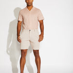 Tailored Shorts W/ Half Elastic Waist Band