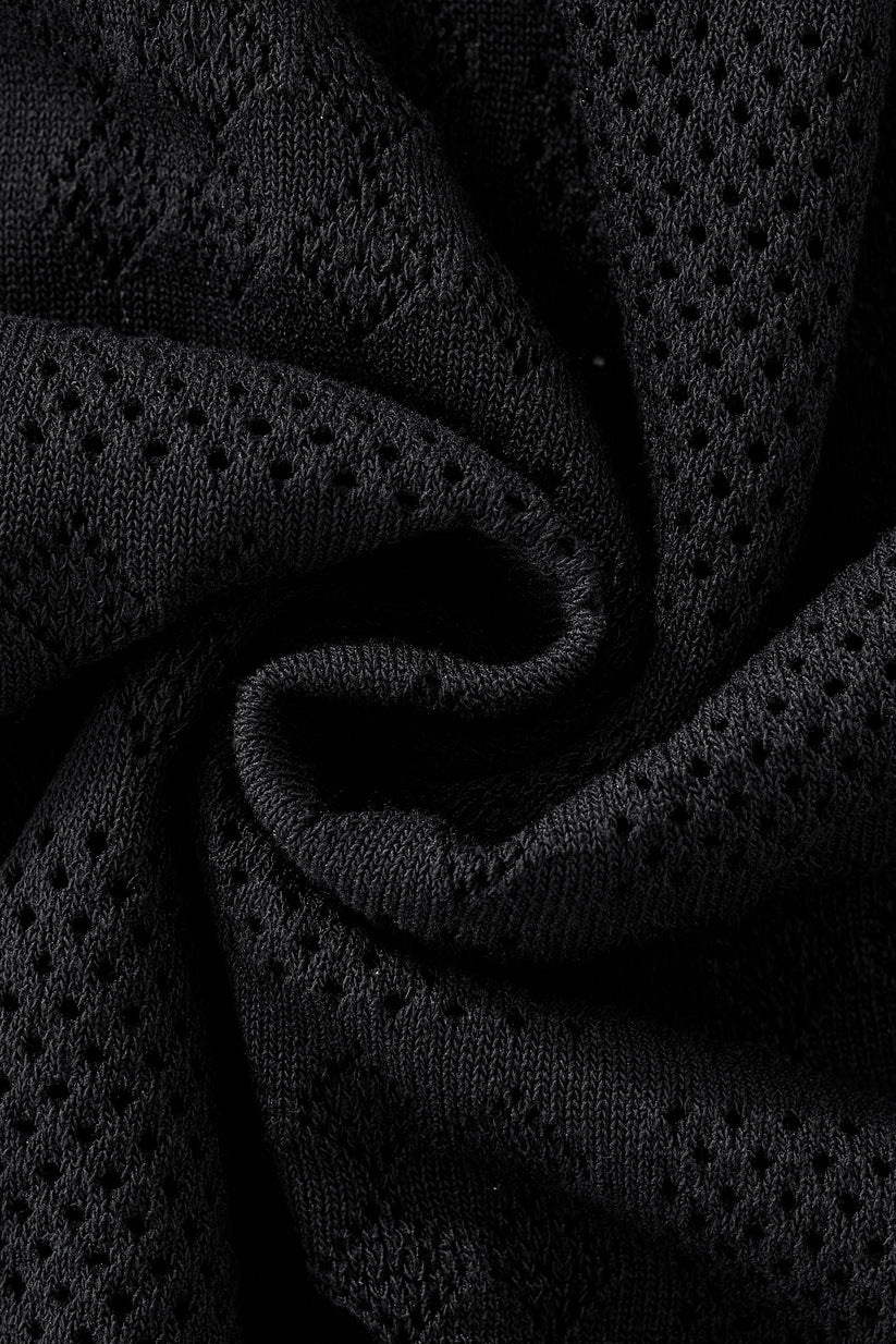 PSS623-Monaco Mesh SS Shirt-BLACK