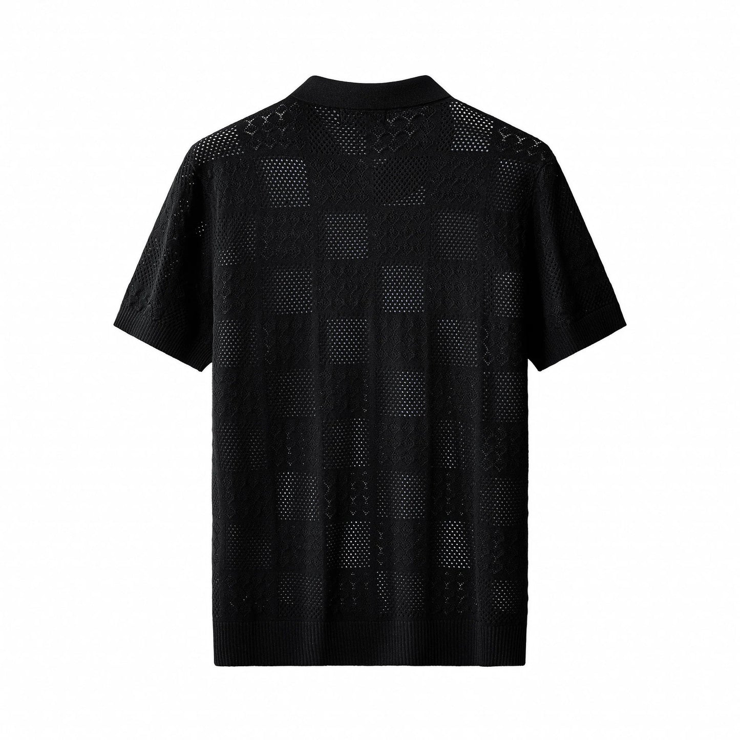 PSS623-Monaco Mesh SS Shirt-BLACK