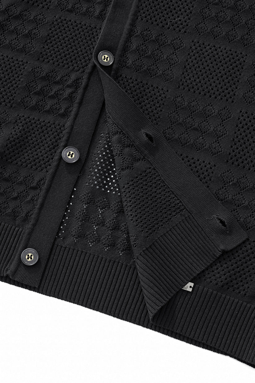 PSS623-Monaco Mesh SS Shirt-BLACK