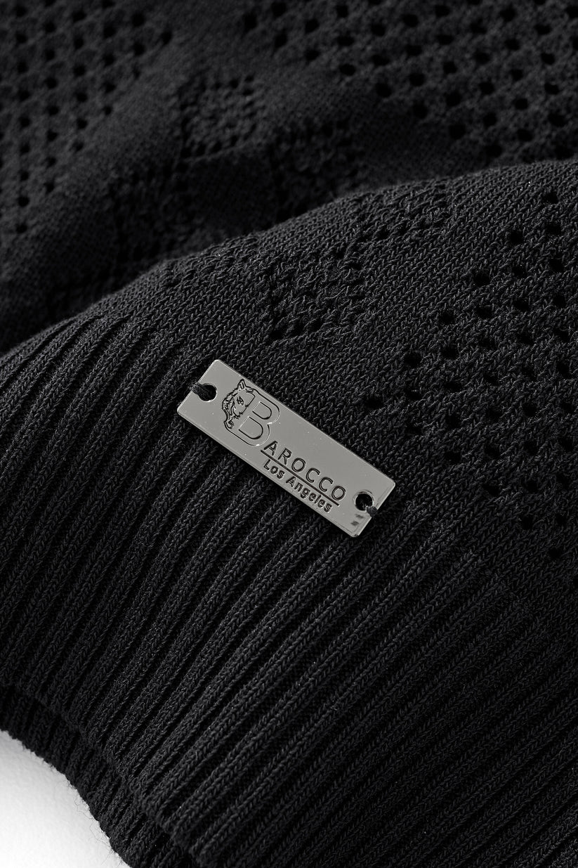 PSS623-Monaco Mesh SS Shirt-BLACK