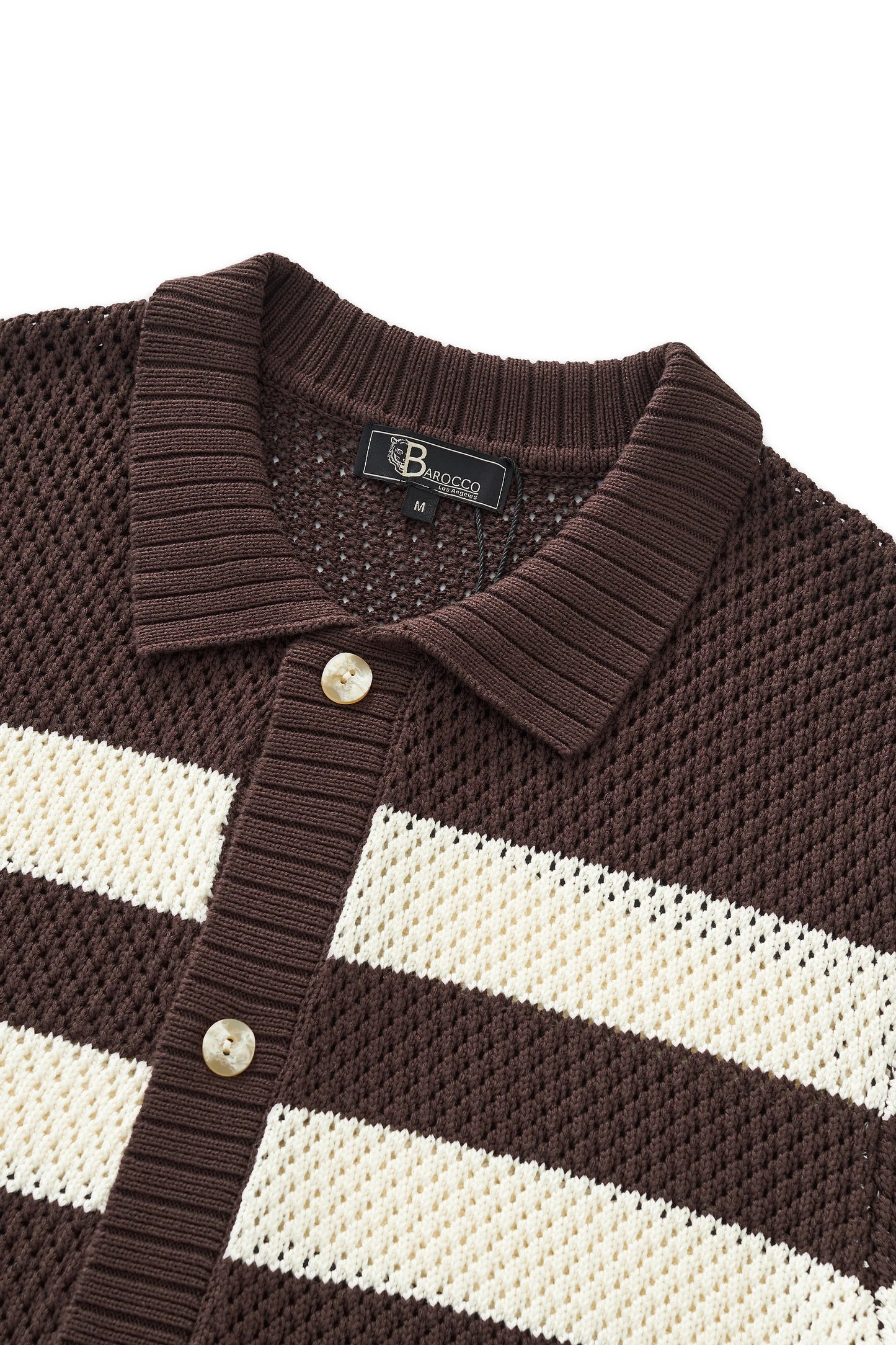 PSS625-Marina Stripe SS Shirt-COFFE