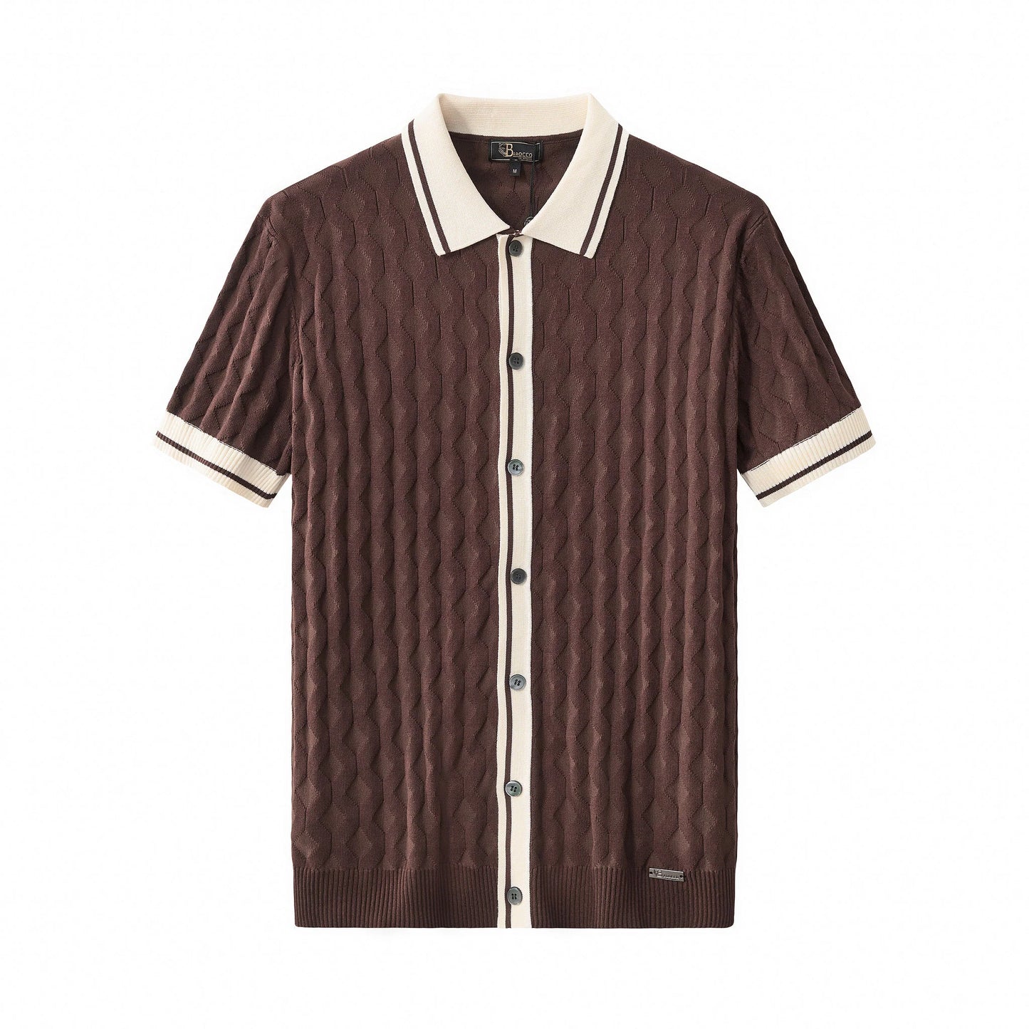 PSS630-Verona Knit SS Shirt-MOCHA