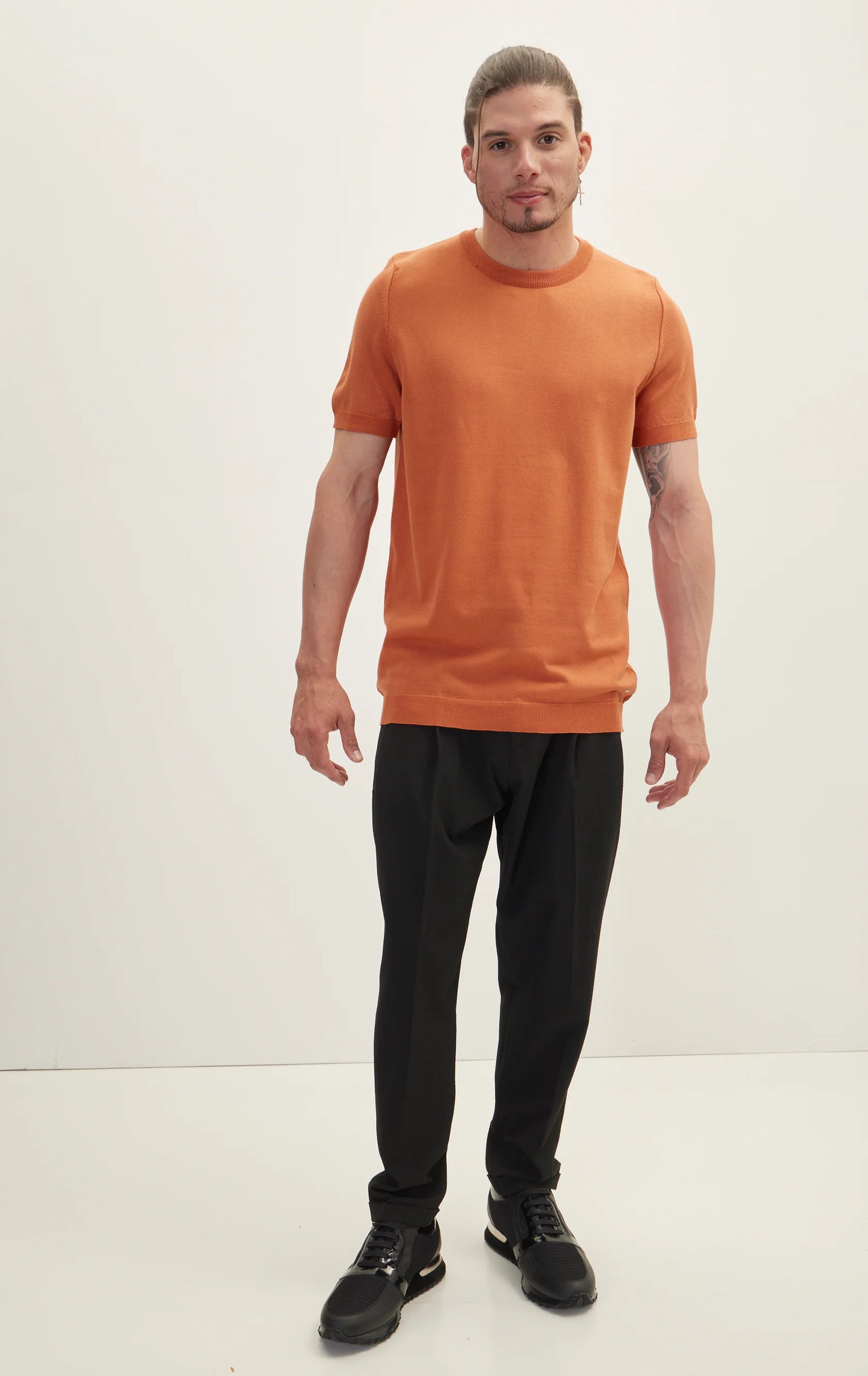 Knitted Crew Kneck T-shirt | Tile