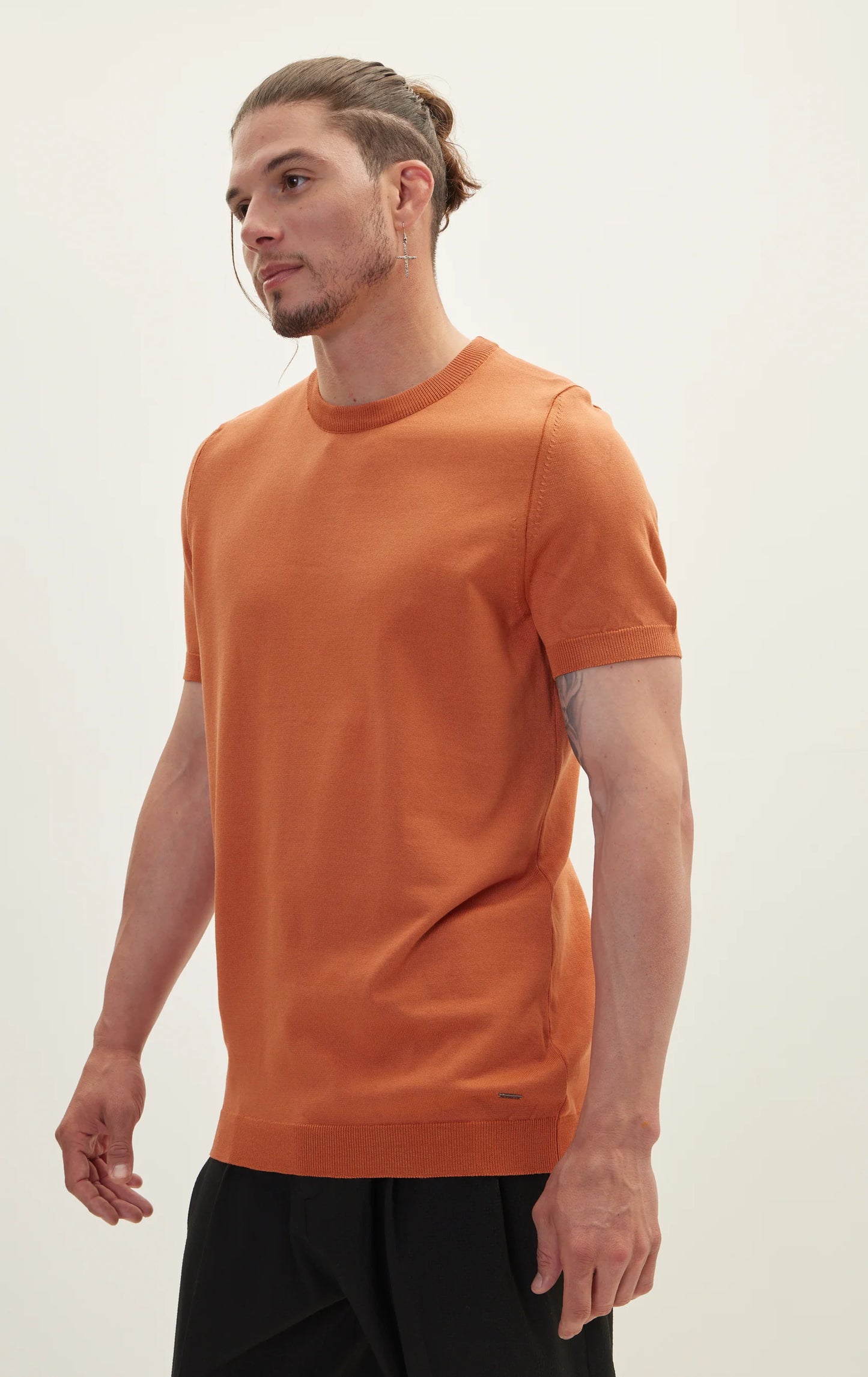 Knitted Crew Kneck T-shirt | Tile