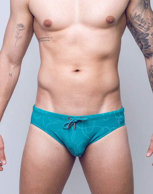 V10 Textured Swim Brief Ripple Green