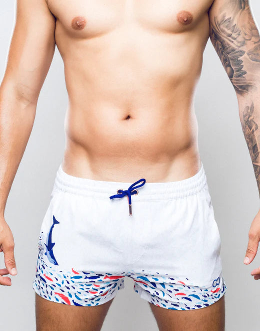 S50 Print Swim Shorts Seascape White