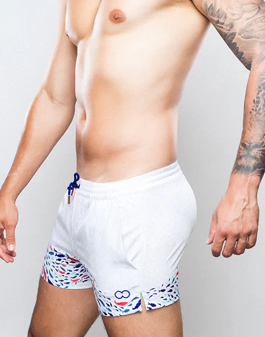 S50 Print Swim Shorts Seascape White