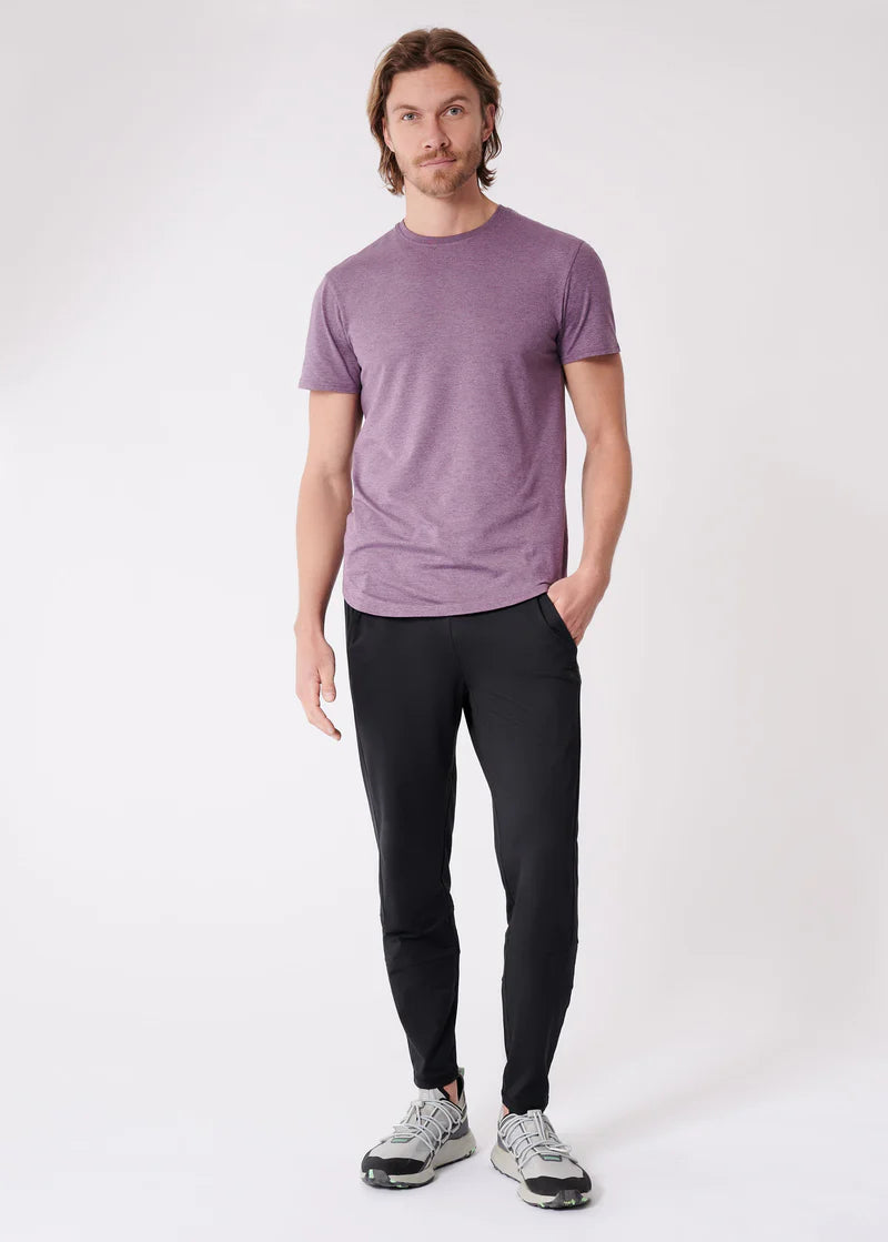 Curved Hem T-Shirt Heather Plum