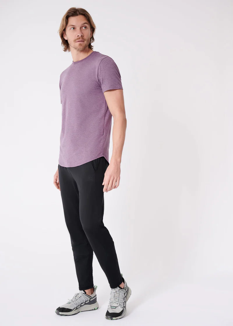 Curved Hem T-Shirt Heather Plum