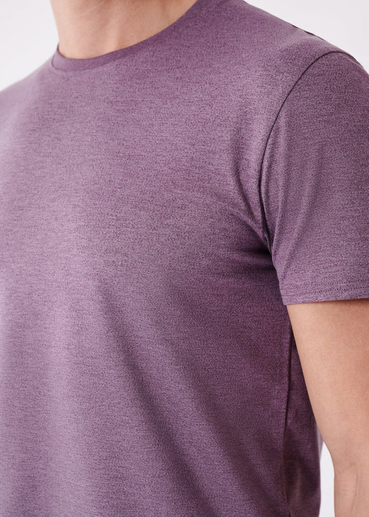 Curved Hem T-Shirt Heather Plum