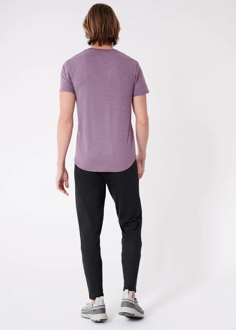 Curved Hem T-Shirt Heather Plum