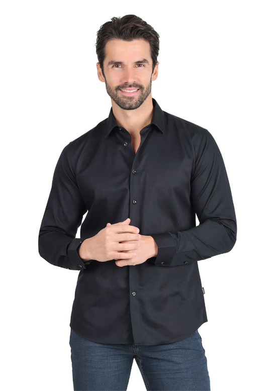 Black Classic Long Sleeve Shirt
