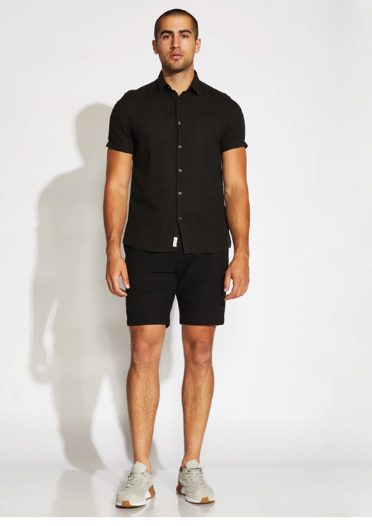 Casablanca Linen Blend Shorts Black