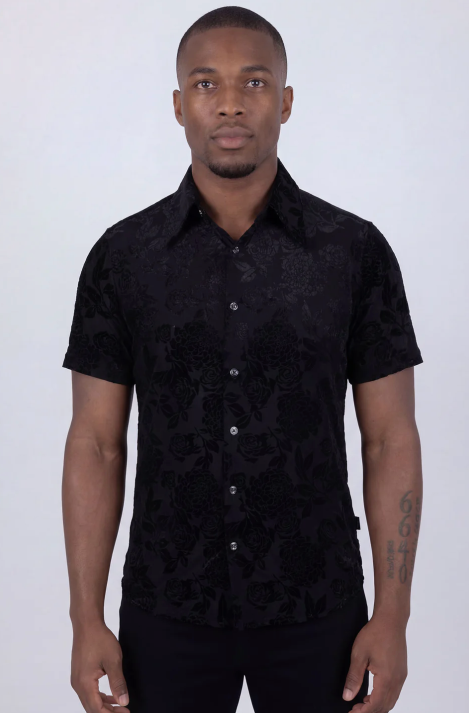 Black Beauty Sheer Short Sleeve Shirt