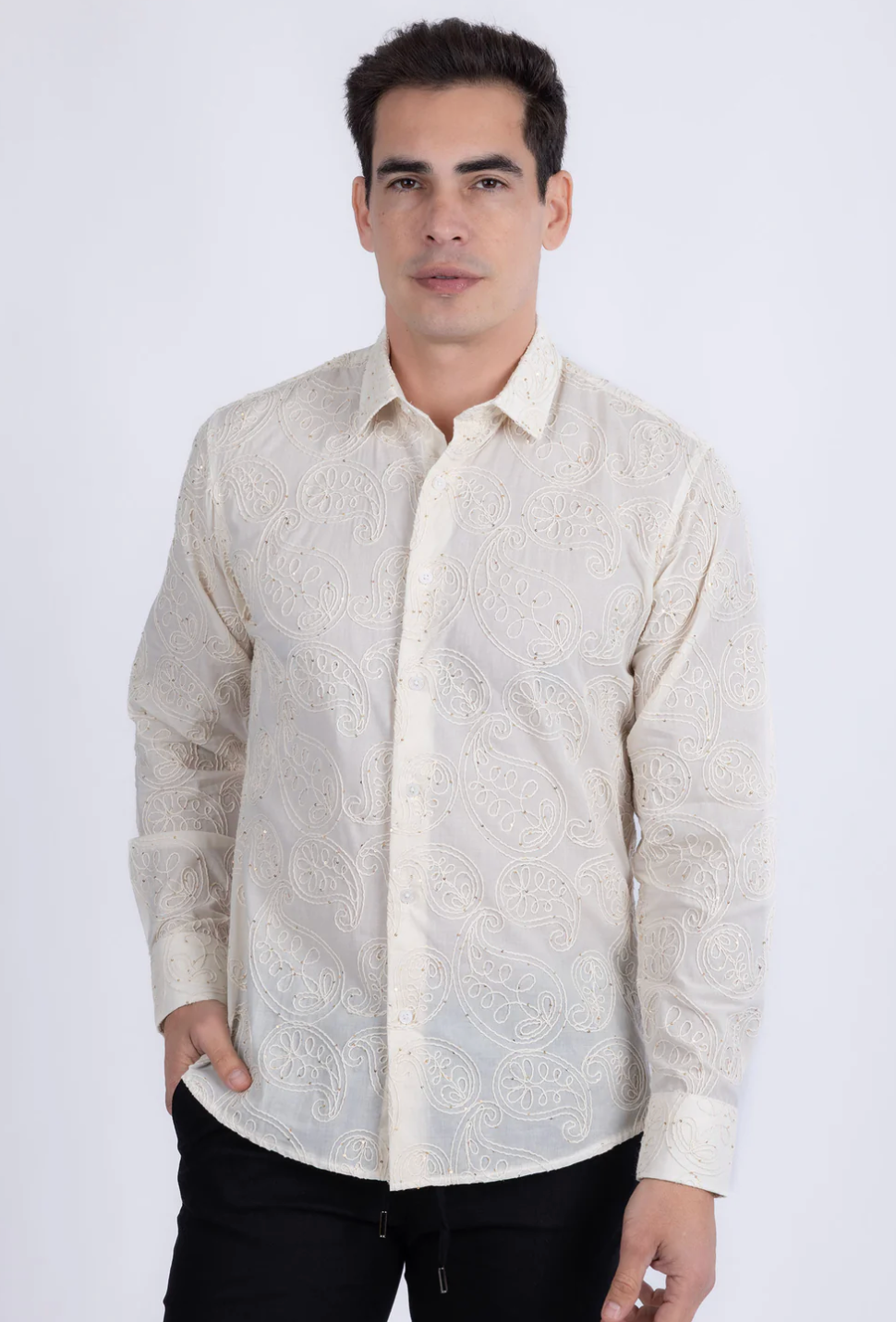 Embroidered Long Sleeve Shirt