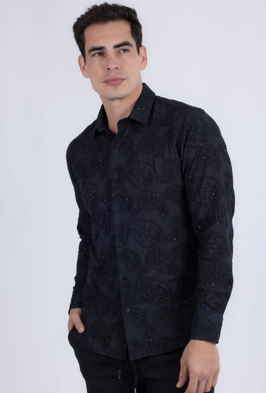 Embroidered Long Sleeve Shirt