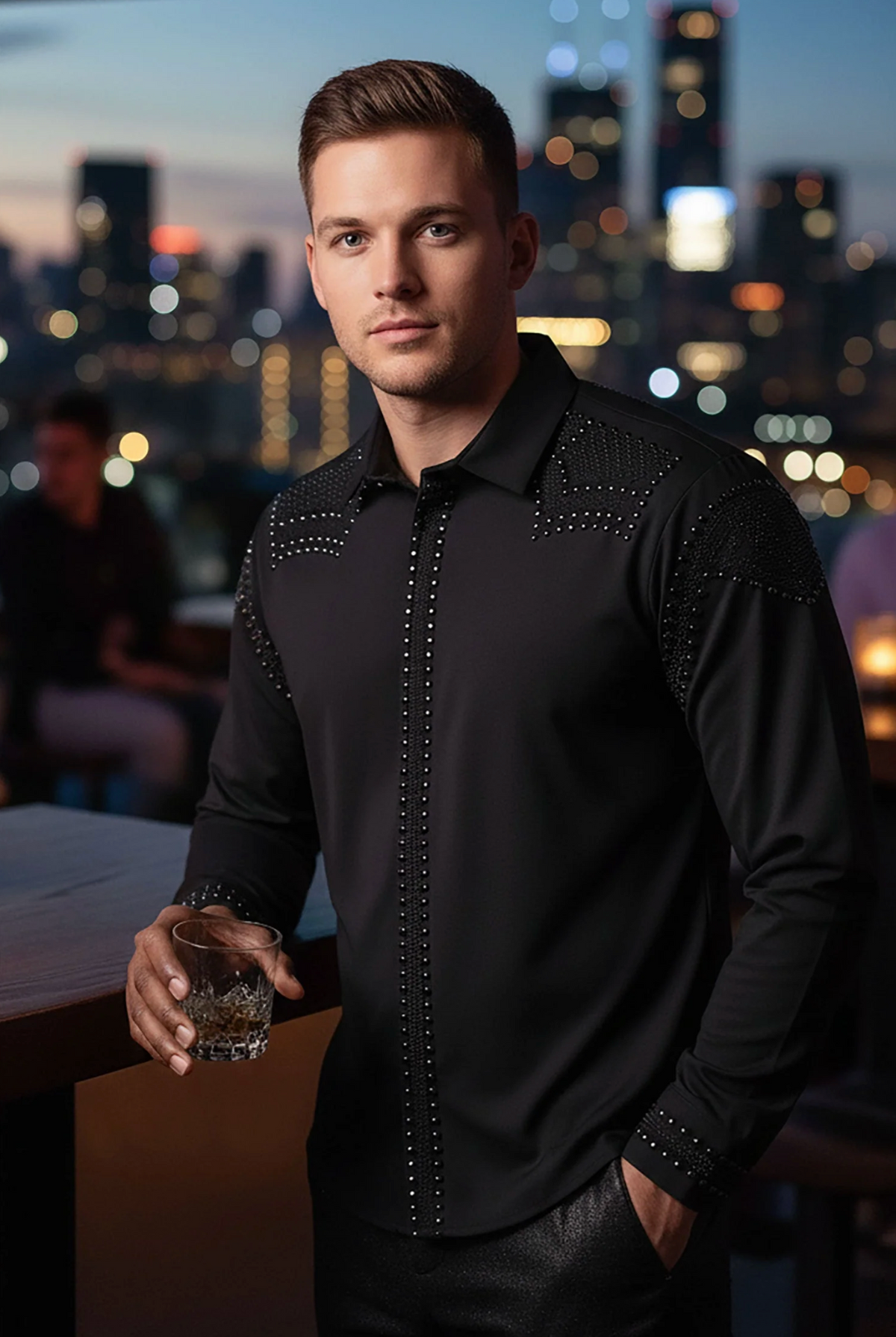 Bad Boy Rivet-Studded Long Sleeve Shirt