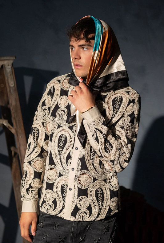 Lorenzo Embroidery Paisley Long Sleeve Shirt