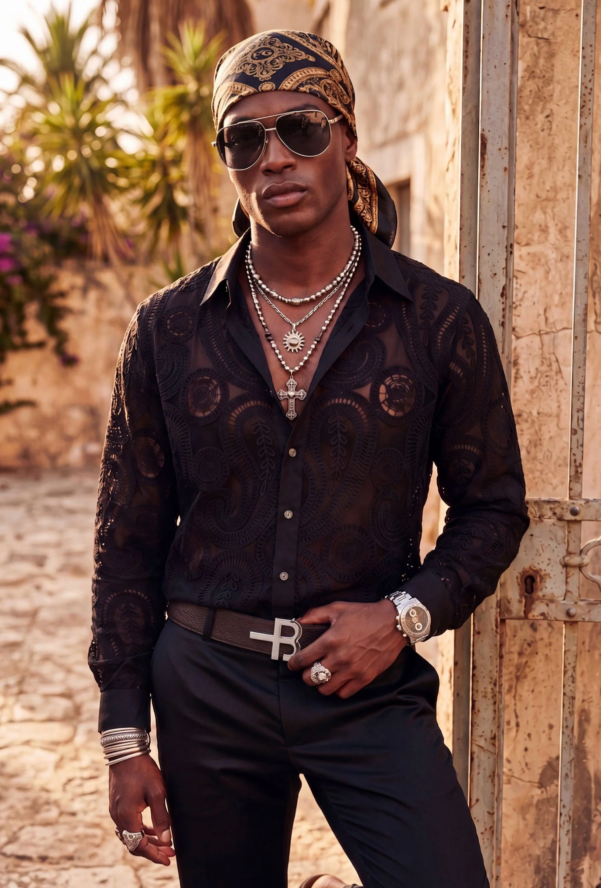 Lorenzo Embroidery Paisley Long Sleeve Shirt