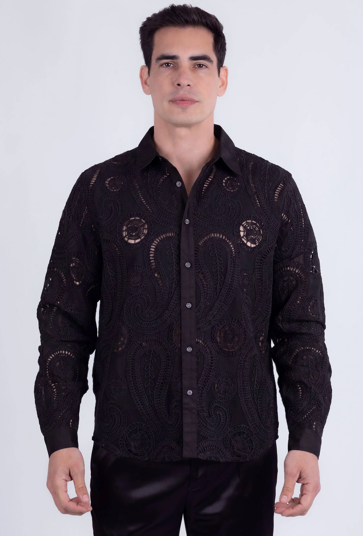Lorenzo Embroidery Paisley Long Sleeve Shirt