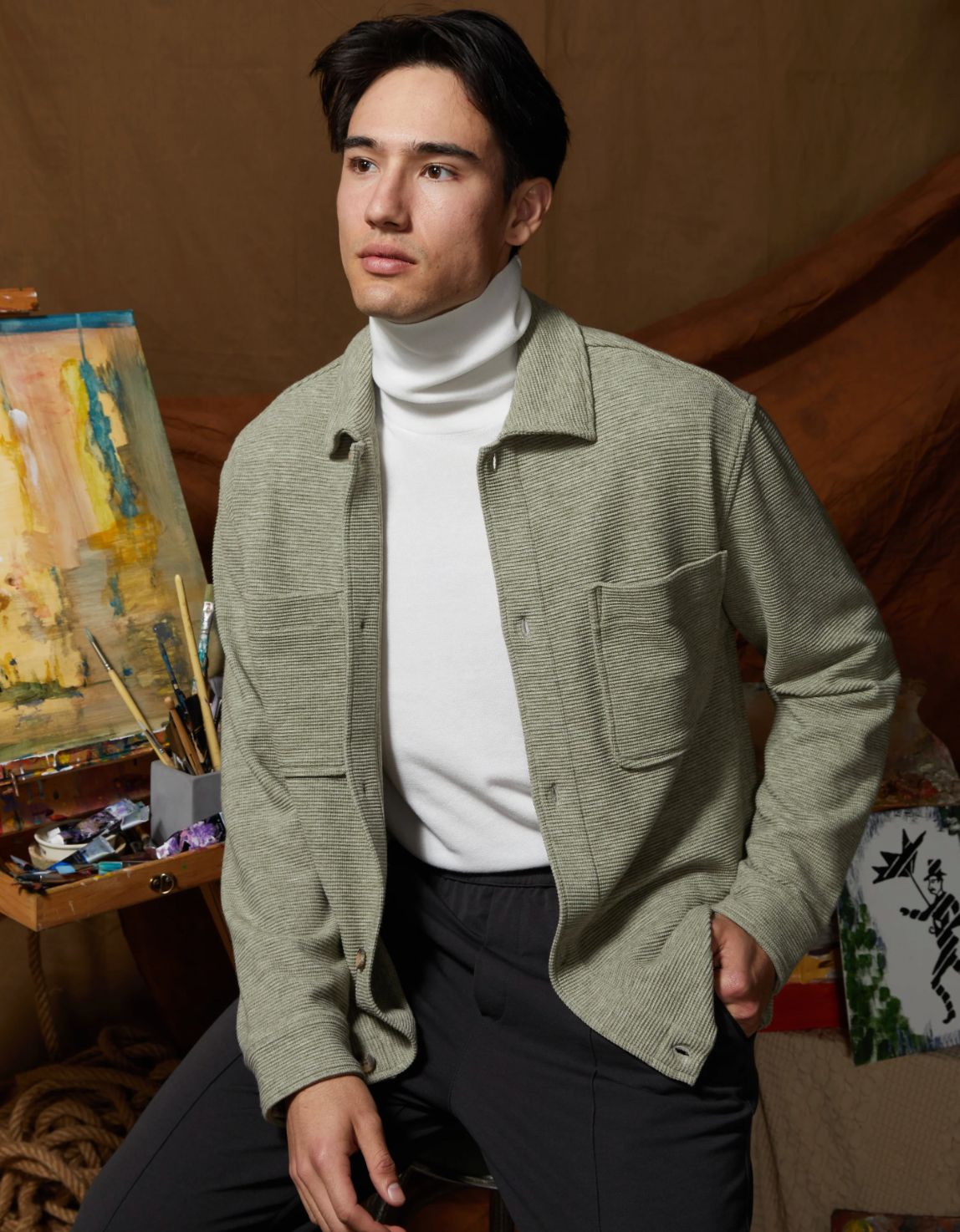 Boxy Fit Knit Overshirt