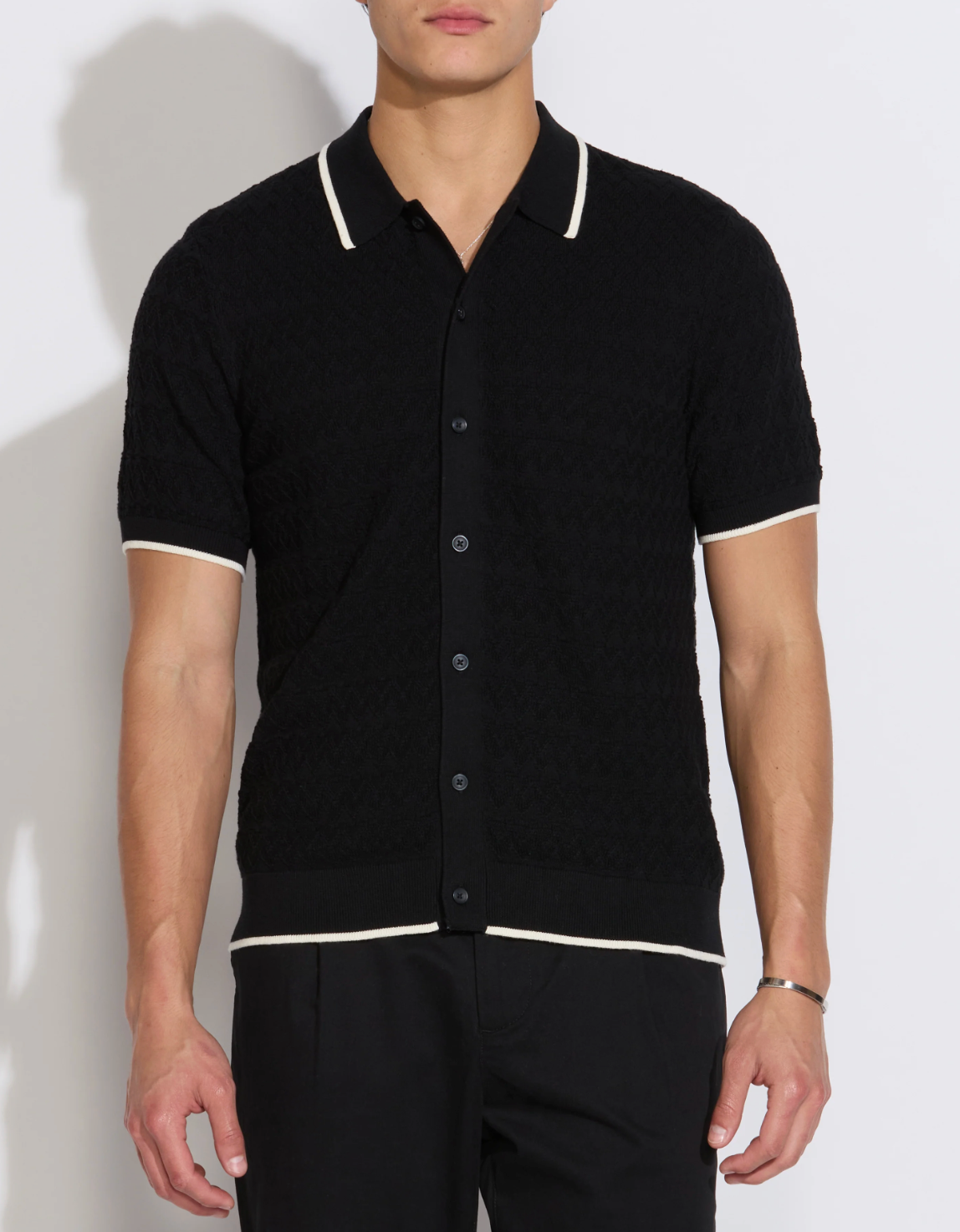 KALINO | full placket sweater polo |