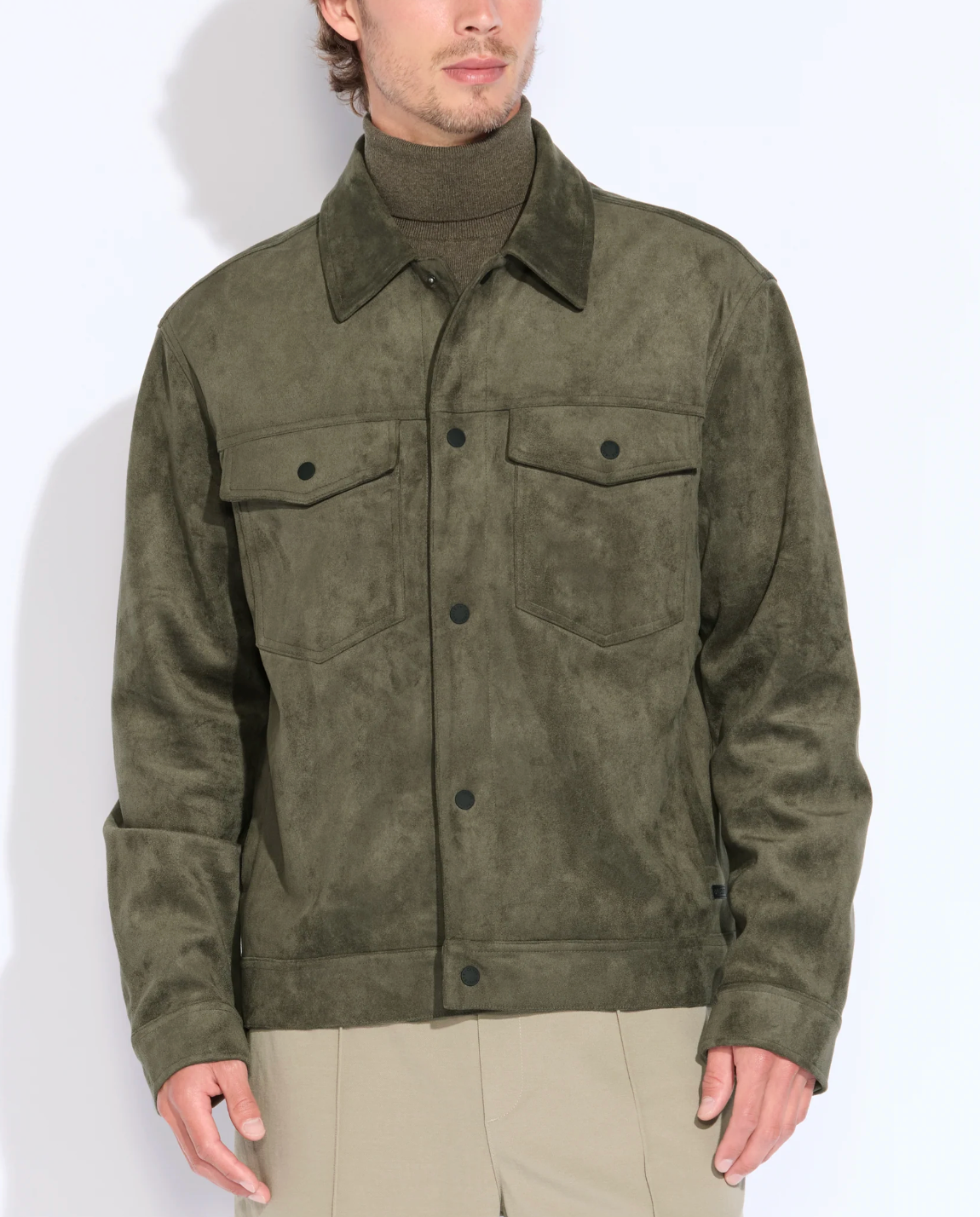 Relaxed Fit Sueded Trucker Jacket