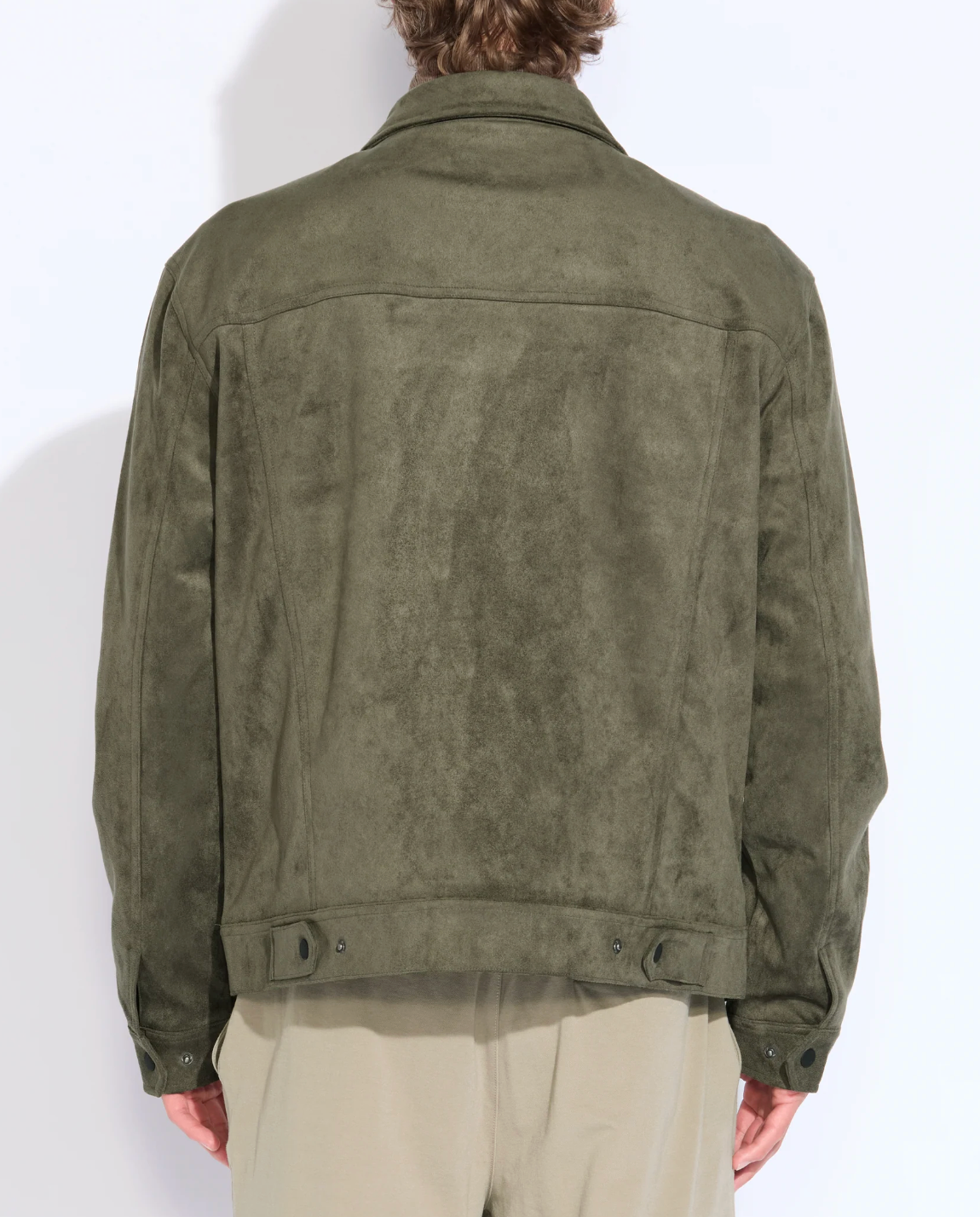 Relaxed Fit Sueded Trucker Jacket