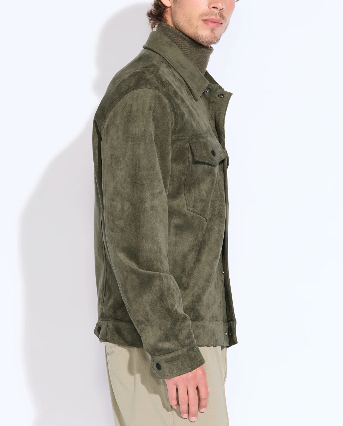 Relaxed Fit Sueded Trucker Jacket